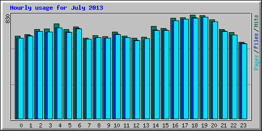 Hourly usage for July 2013