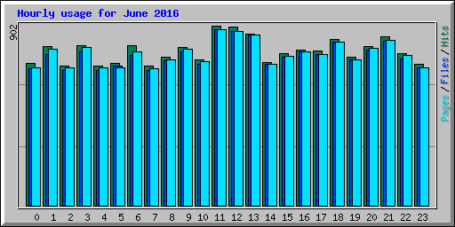 Hourly usage for June 2016