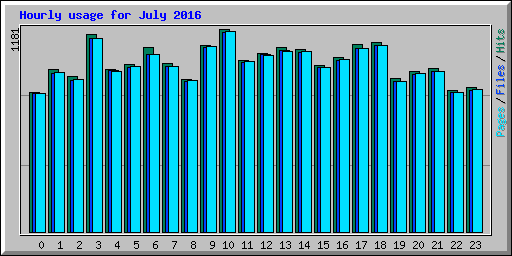 Hourly usage for July 2016