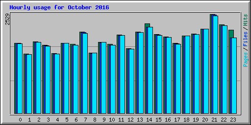 Hourly usage for October 2016