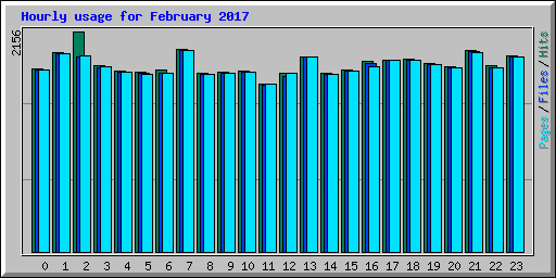 Hourly usage for February 2017