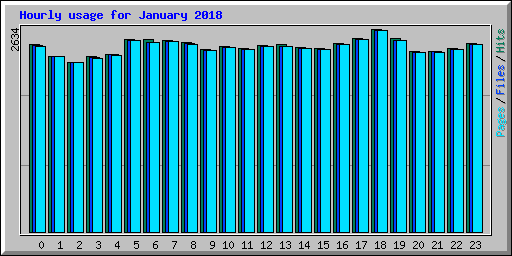 Hourly usage for January 2018